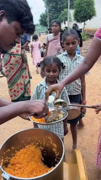 Hot food on a plate, not in a bin