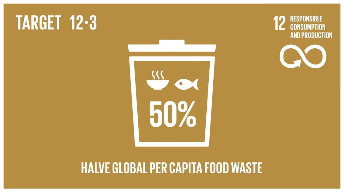 SDG 12 · Target 12.3: halve food waste
